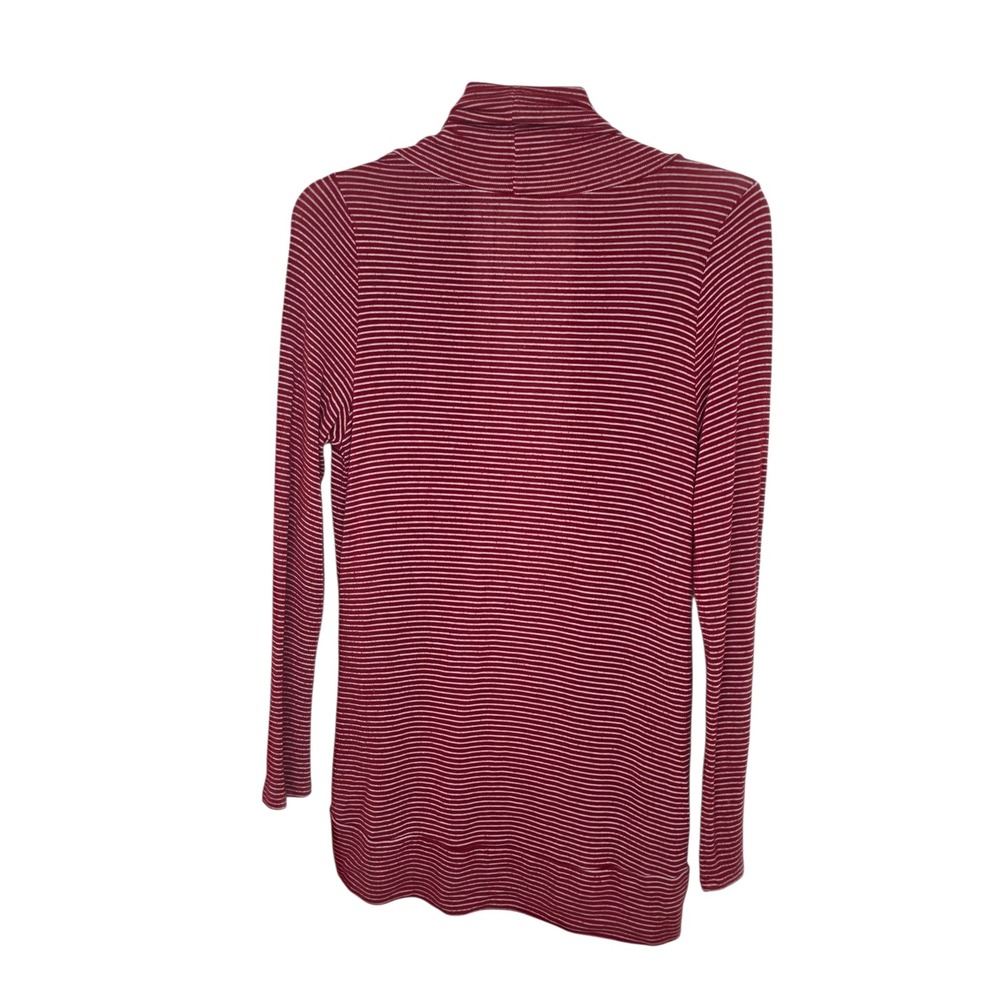 Ophelia For FC Womens Red White Stripe Open Front Cardigan Sweater Pockets ‎ Med - Picture 6 of 7